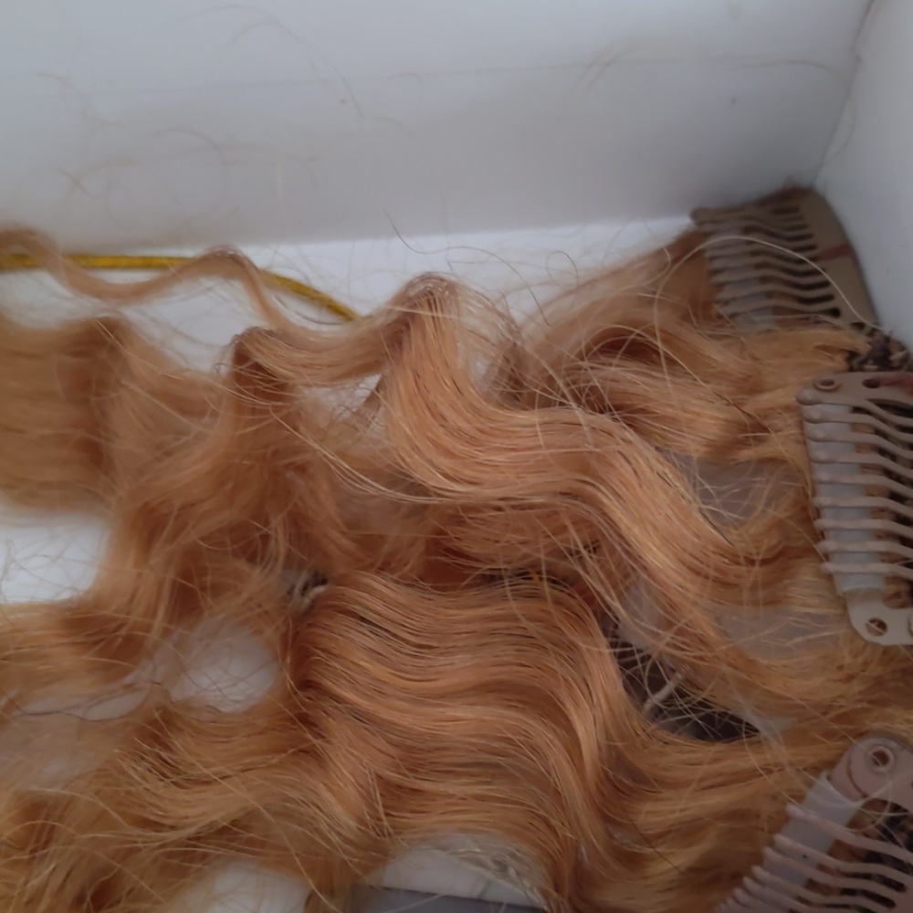 7 piece strawberry blonde natural hair extensions